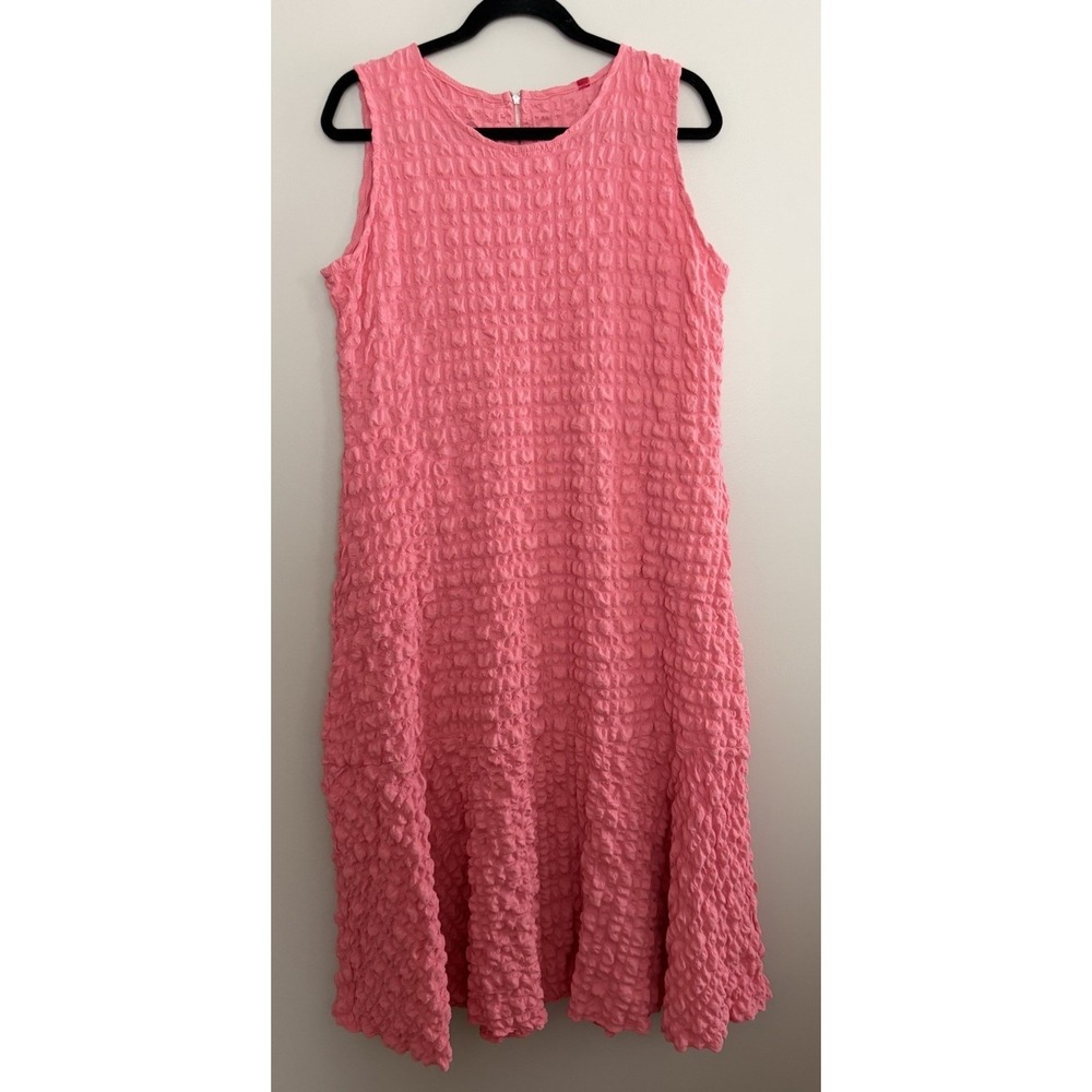 IC Collection Sleeveless Bottom Ruffle Dress Rose Pink Women's Size Large
